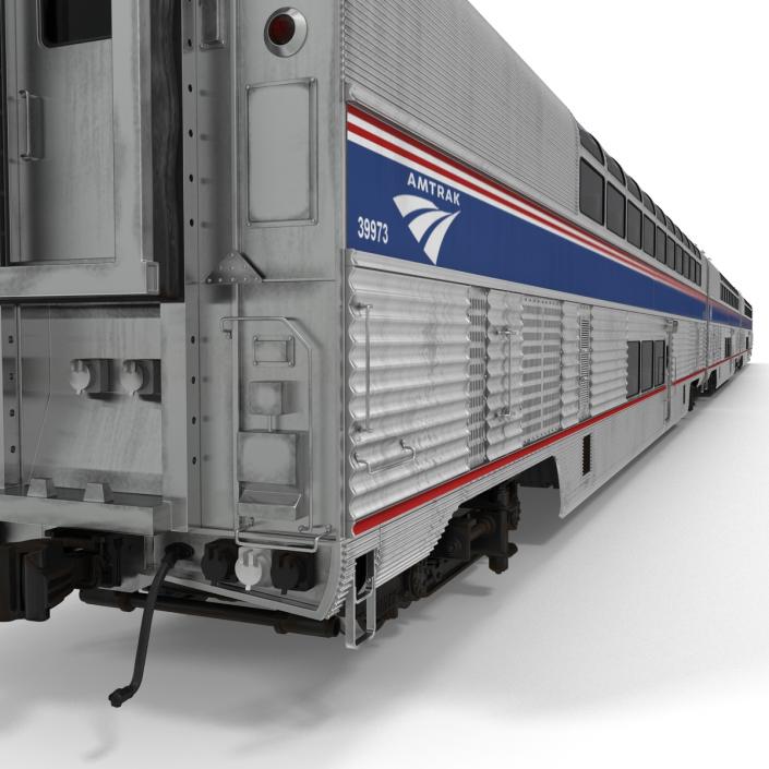 Passenger Double Deck Train Amtrak 3D model