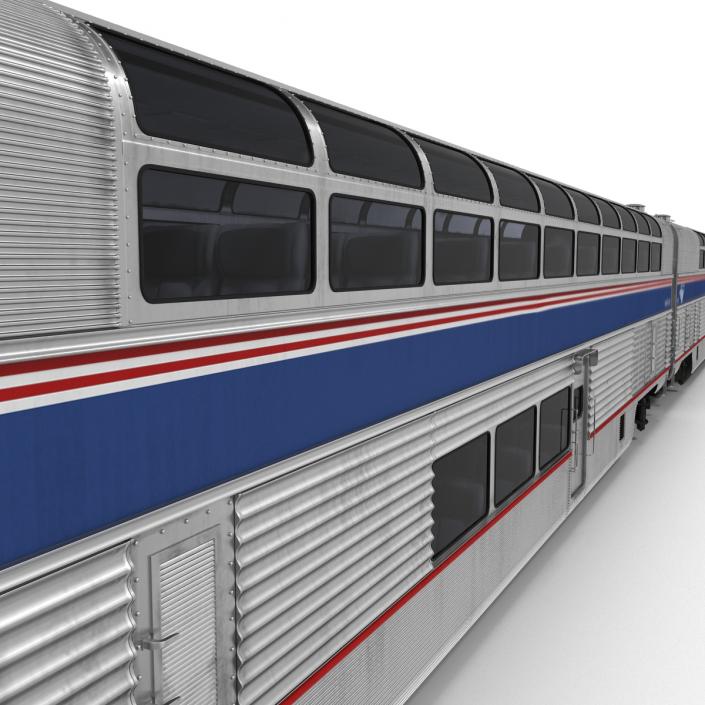 Passenger Double Deck Train Amtrak 3D model