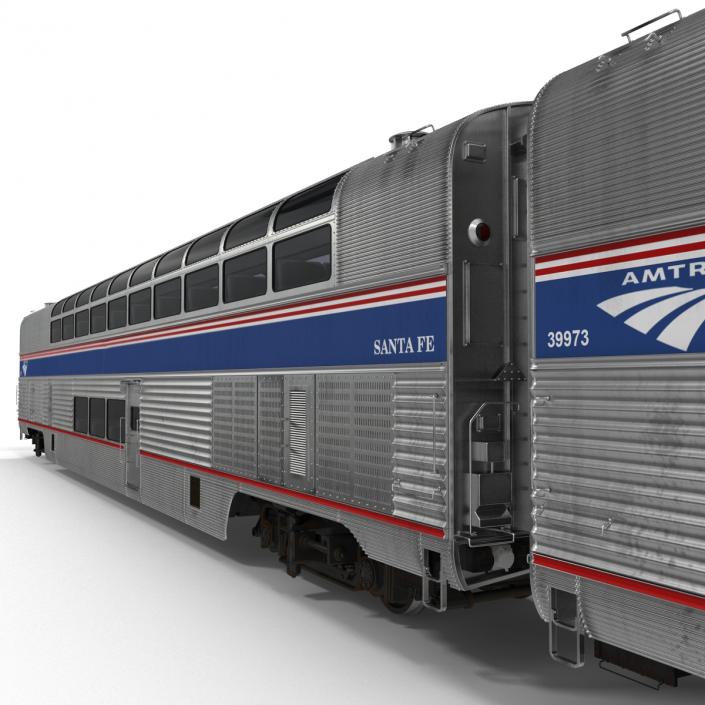 Passenger Double Deck Train Amtrak 3D model