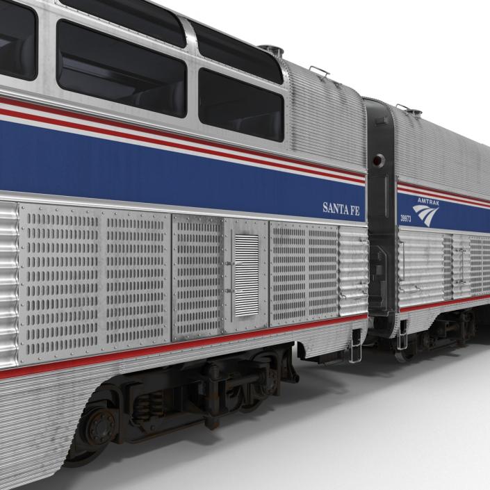 Passenger Double Deck Train Amtrak 3D model