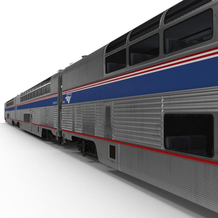 Passenger Double Deck Train Amtrak 3D model