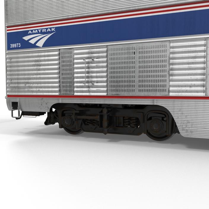 Passenger Double Deck Train Amtrak 3D model