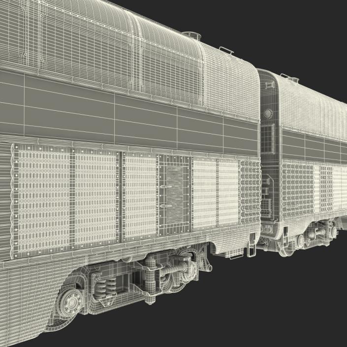 Passenger Double Deck Train Amtrak 3D model