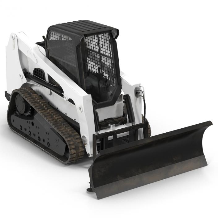 3D model Compact Tracked Loader with Blade Rigged