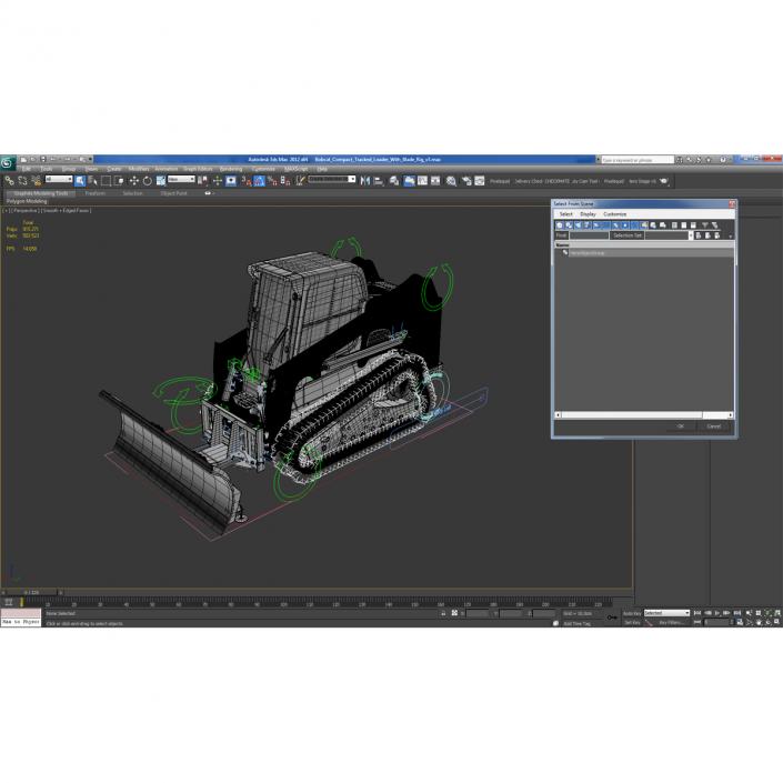 3D model Compact Tracked Loader with Blade Rigged