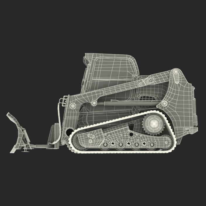 3D model Compact Tracked Loader with Blade Rigged