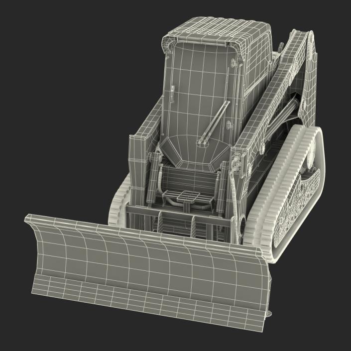 3D model Compact Tracked Loader with Blade Rigged