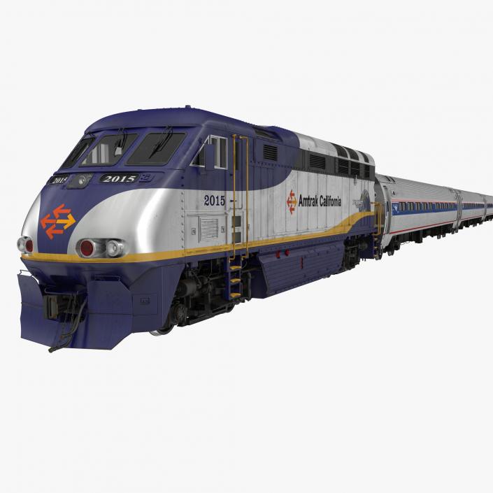 3D Diesel Electric Train Amtrak model