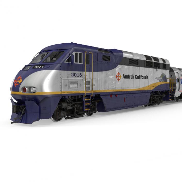 3D Diesel Electric Train Amtrak model