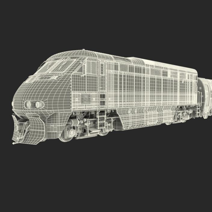 3D Diesel Electric Train Amtrak model