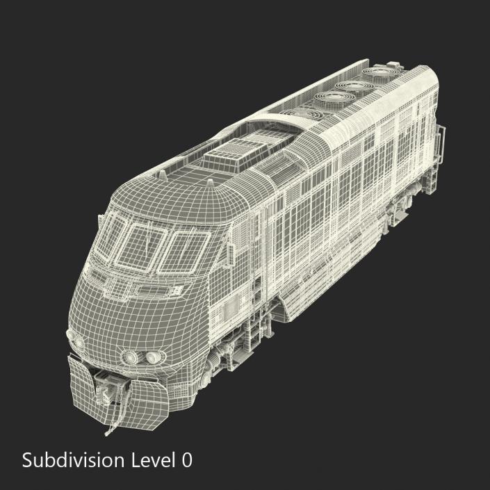 3D Diesel Electric Locomotive F59 PHI Amtrak