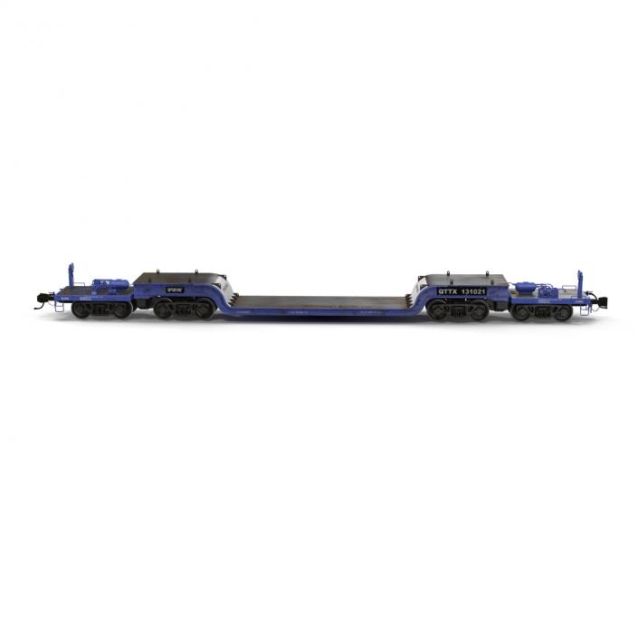 3D Heavy Duty Depressed Centre Flat Car Blue