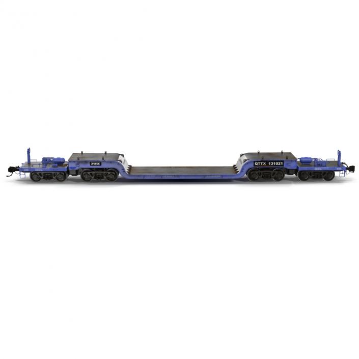 3D Heavy Duty Depressed Centre Flat Car Blue