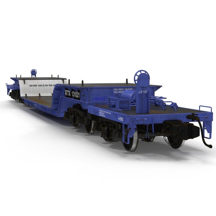 3D Heavy Duty Depressed Centre Flat Car Blue