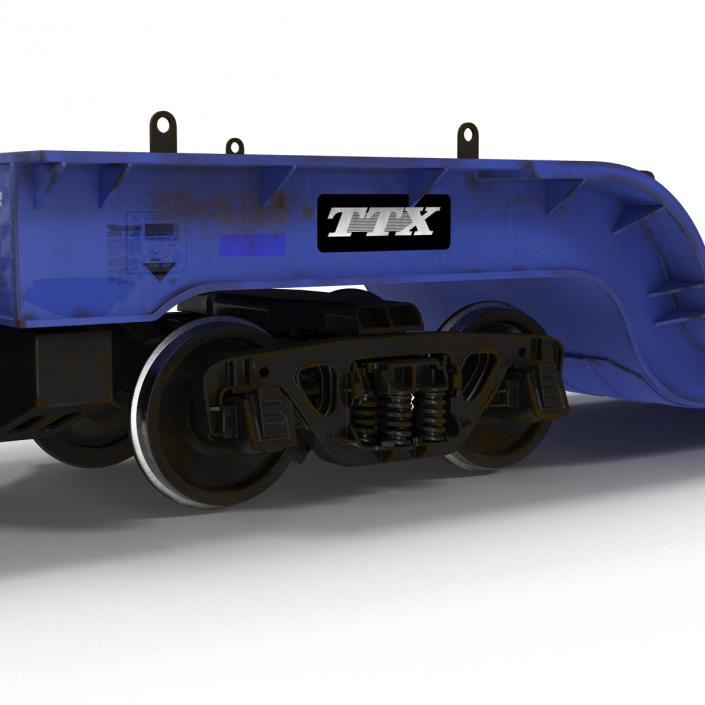 3D Heavy Duty Depressed Centre Flat Car Blue