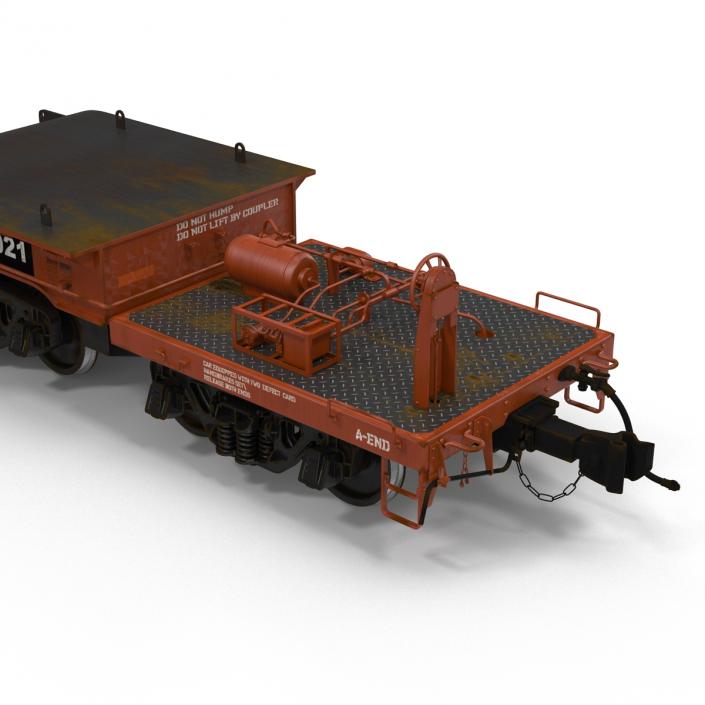 3D model Heavy Duty Depressed Centre Flat Car Red