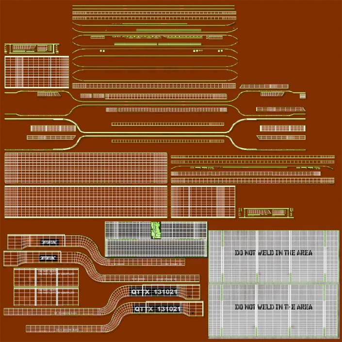 3D model Heavy Duty Depressed Centre Flat Car Red