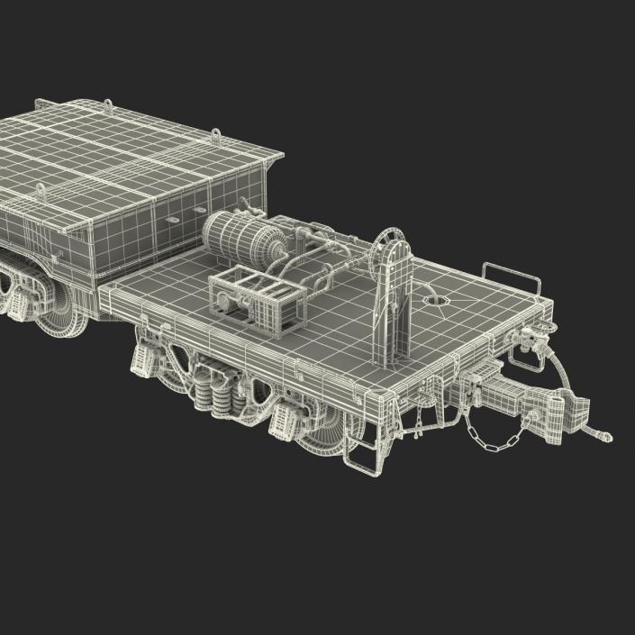 3D Heavy Duty Depressed Centre Flat Car Yellow model