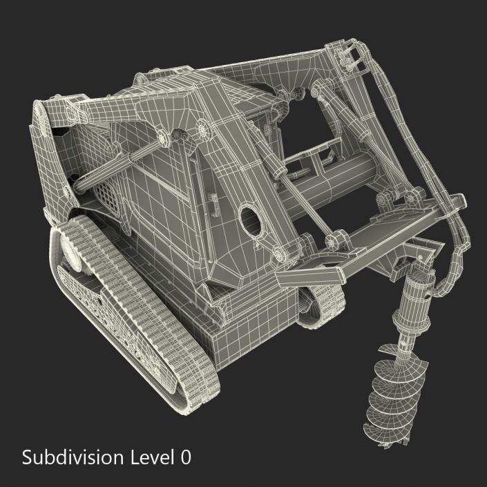 3D Compact Tracked Loader with Auger model