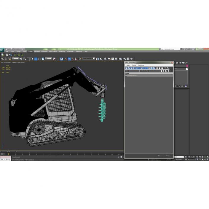 3D Compact Tracked Loader with Auger model