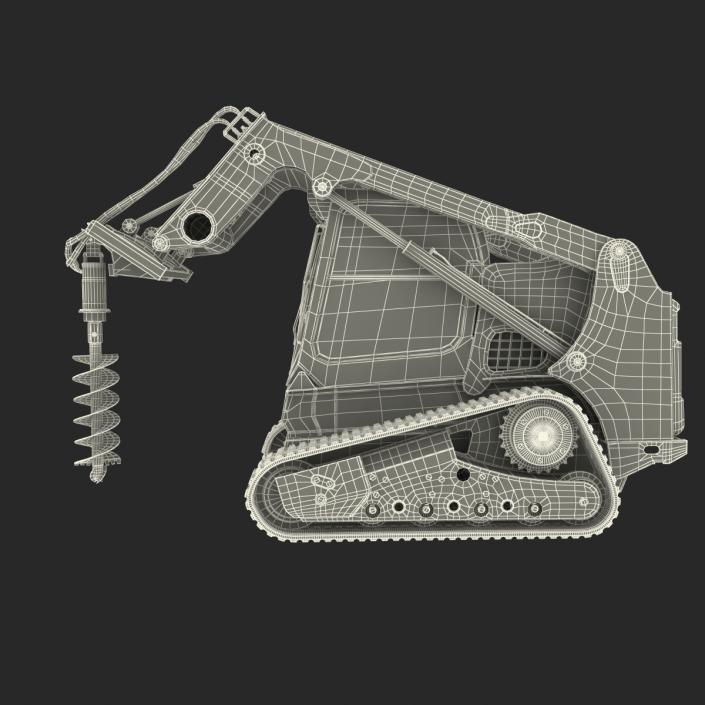 3D Compact Tracked Loader with Auger model