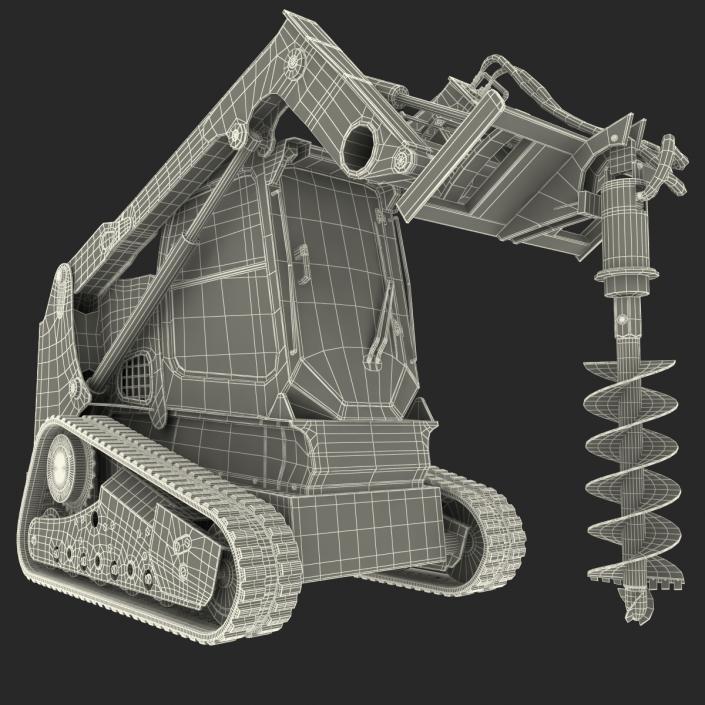 3D Compact Tracked Loader with Auger model