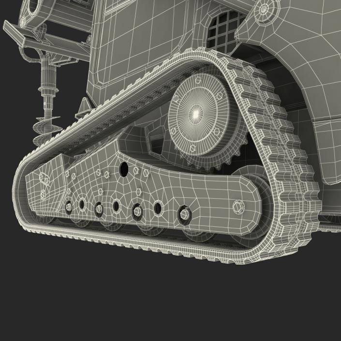 3D Compact Tracked Loader with Auger model