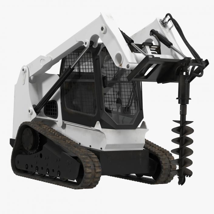 3D model Compact Tracked Loader with Auger Rigged