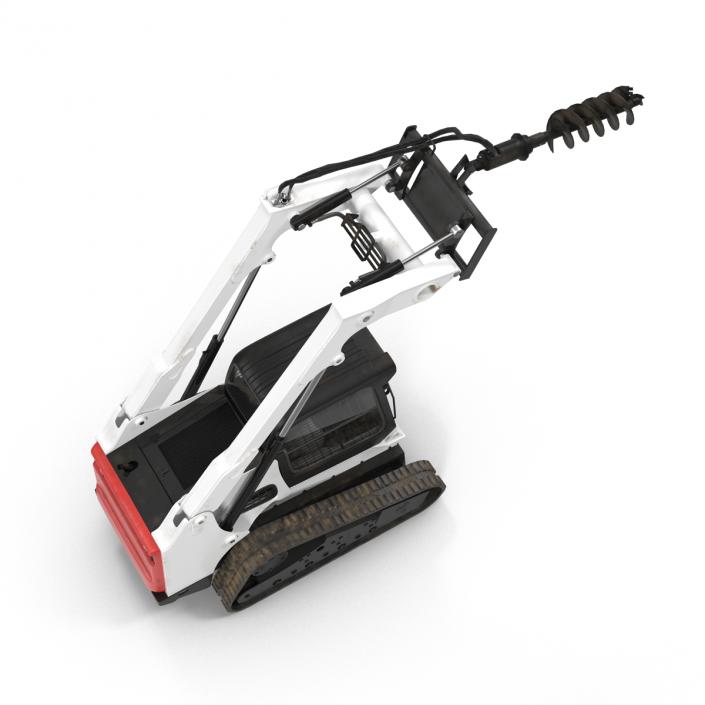 3D model Compact Tracked Loader with Auger Rigged