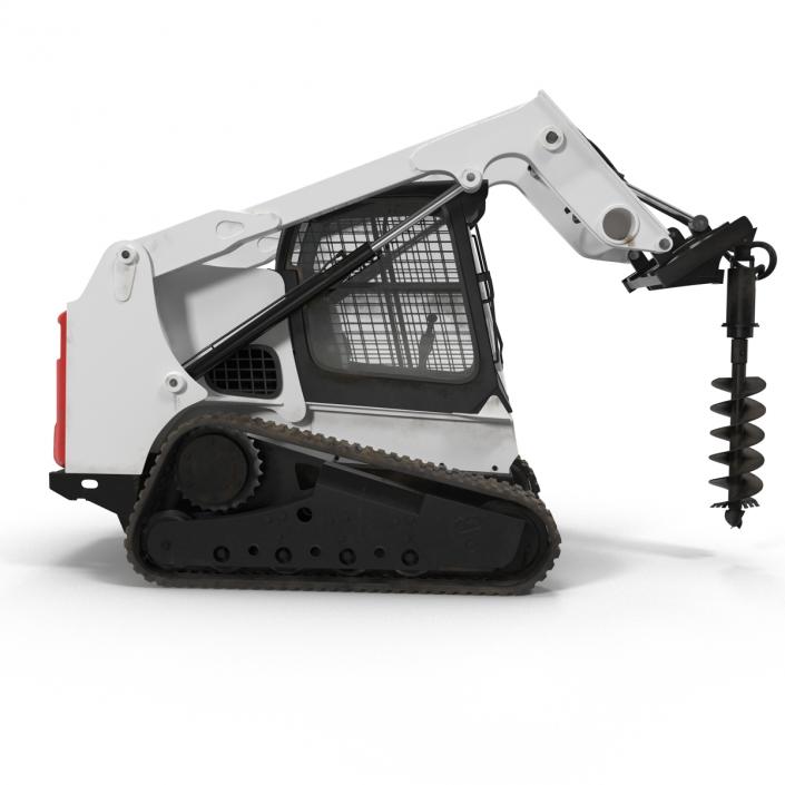 3D model Compact Tracked Loader with Auger Rigged