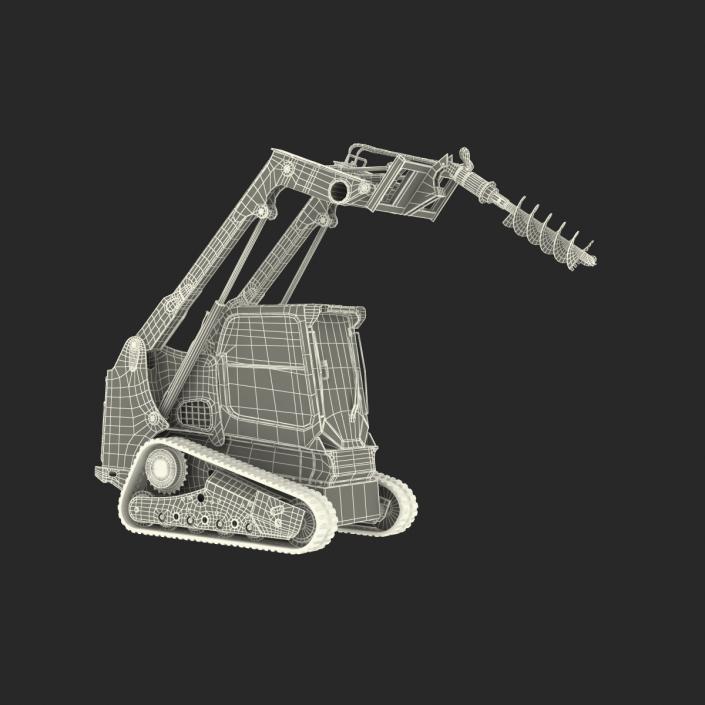 3D model Compact Tracked Loader with Auger Rigged