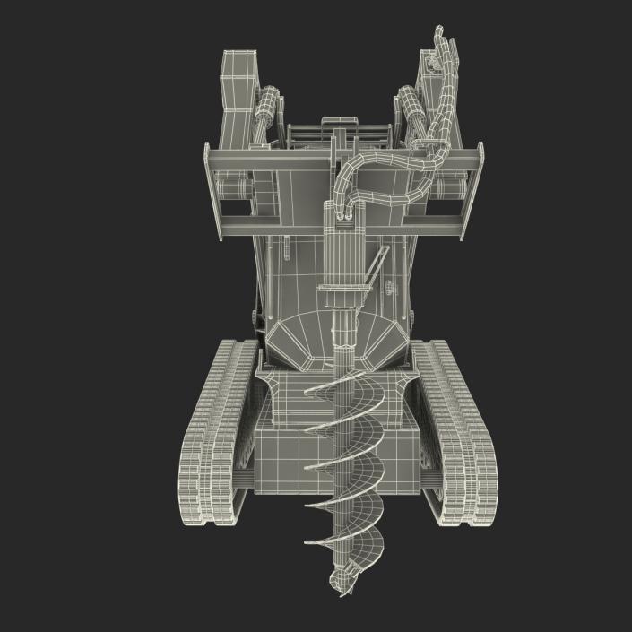 3D model Compact Tracked Loader with Auger Rigged