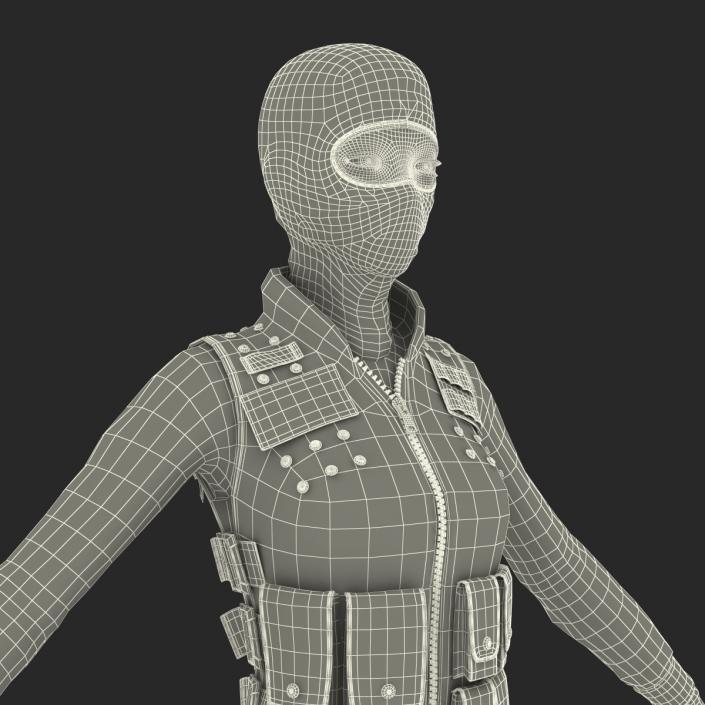 3D SWAT Woman Asian 2 model