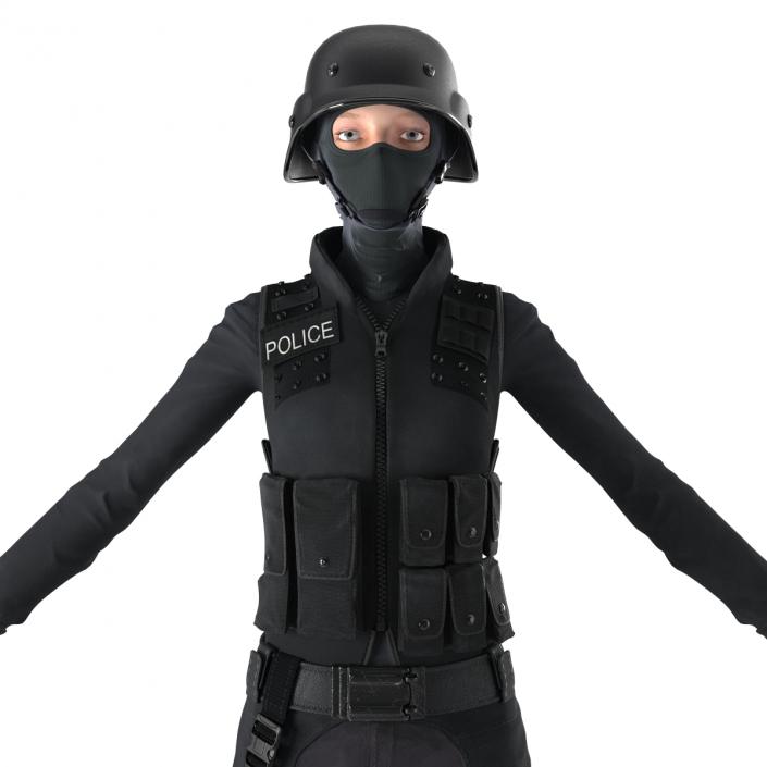 SWAT Police Officer Woman European 3D model