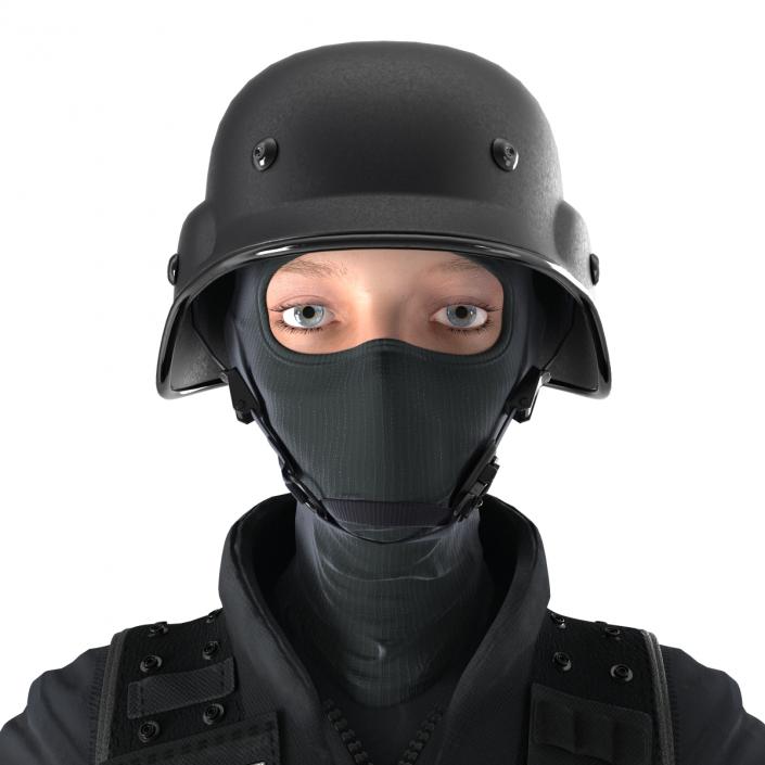 SWAT Police Officer Woman European 3D model