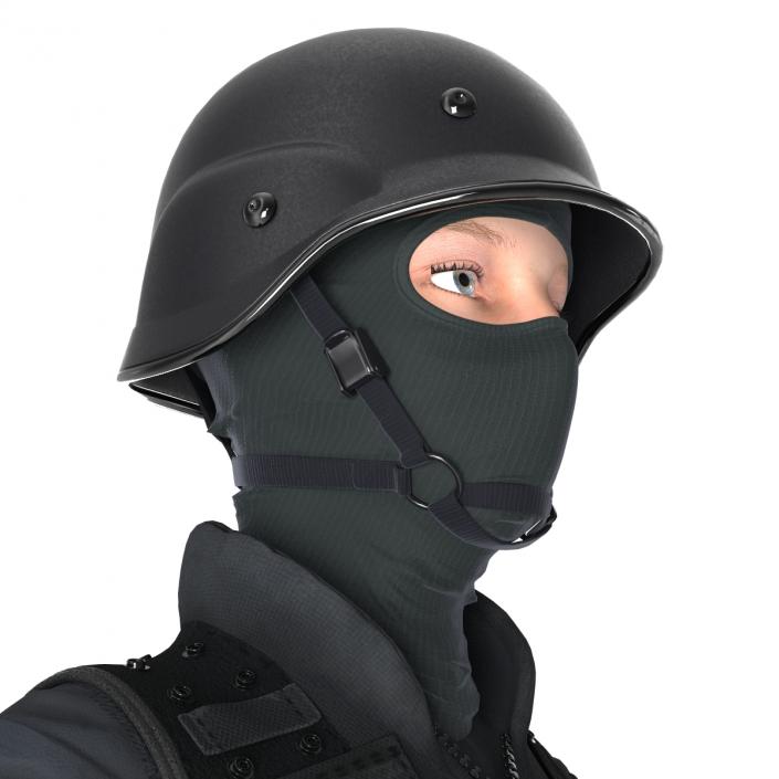 SWAT Police Officer Woman European 3D model