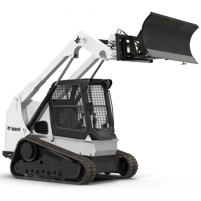 Compact Tracked Loader Bobcat With Blade Rigged 3D