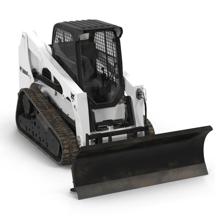 Compact Tracked Loader Bobcat With Blade Rigged 3D