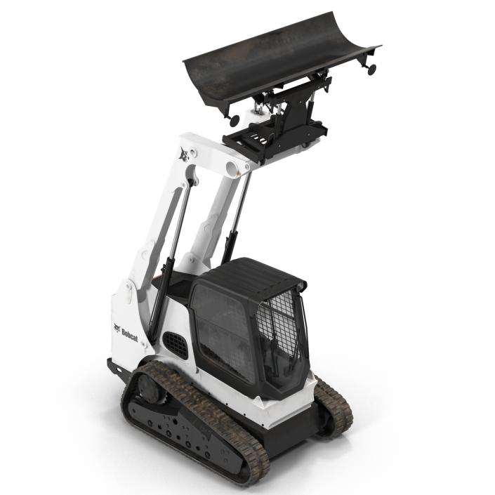 Compact Tracked Loader Bobcat With Blade Rigged 3D