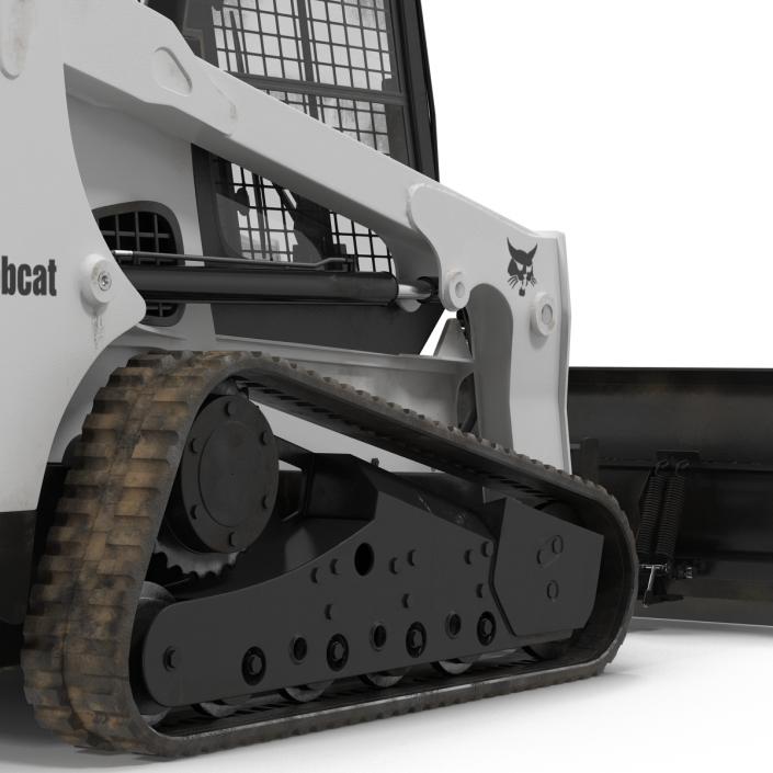 Compact Tracked Loader Bobcat With Blade Rigged 3D