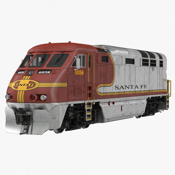 3D Diesel Electric Locomotive F59 PHI Santa Fe model