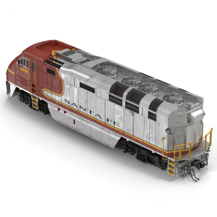 3D Diesel Electric Locomotive F59 PHI Santa Fe model