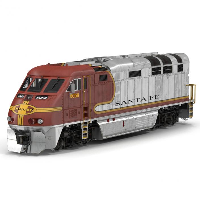 3D Diesel Electric Locomotive F59 PHI Santa Fe model