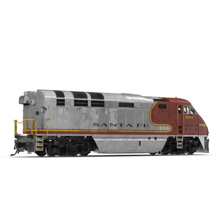 3D Diesel Electric Locomotive F59 PHI Santa Fe model