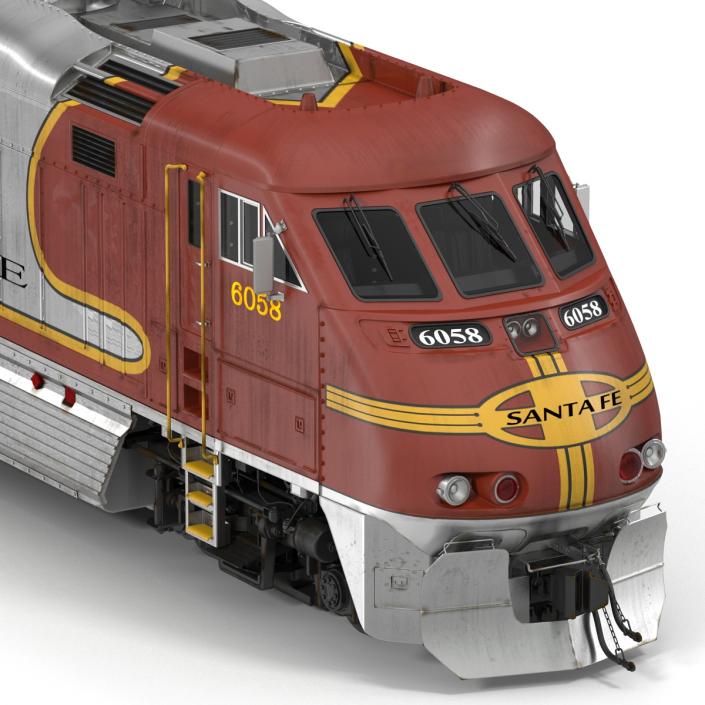 3D Diesel Electric Locomotive F59 PHI Santa Fe model