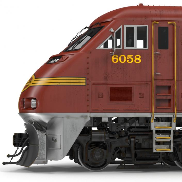 3D Diesel Electric Locomotive F59 PHI Santa Fe model