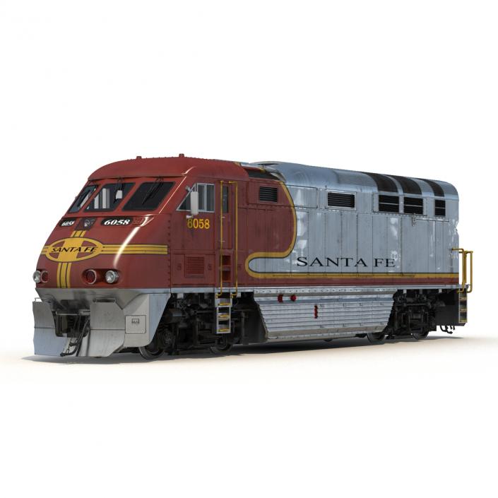 3D Diesel Electric Locomotive F59 PHI Santa Fe model