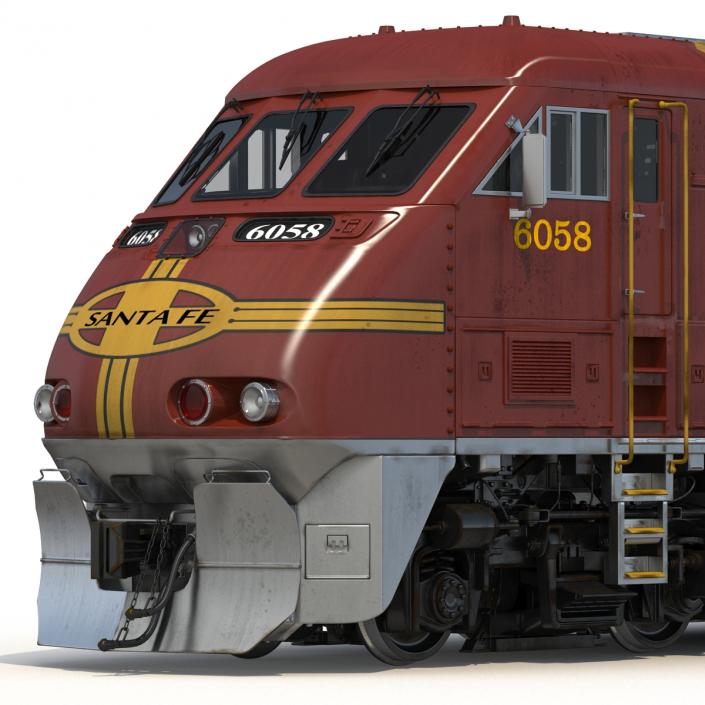 3D Diesel Electric Locomotive F59 PHI Santa Fe model