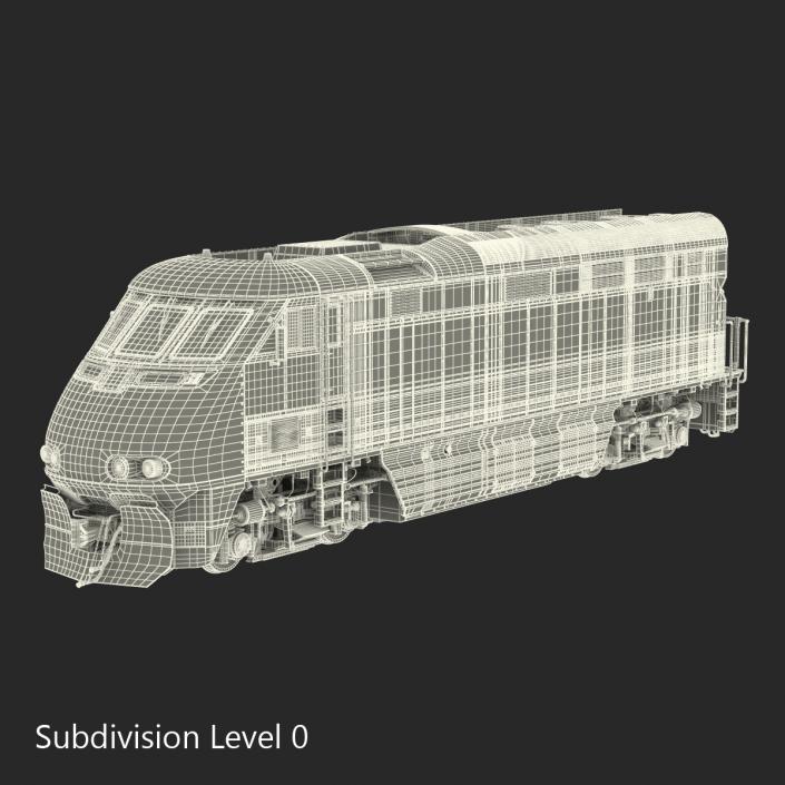 3D Diesel Electric Locomotive F59 PHI Santa Fe model