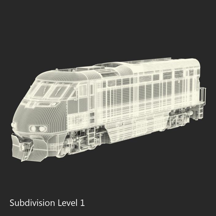 3D Diesel Electric Locomotive F59 PHI Santa Fe model